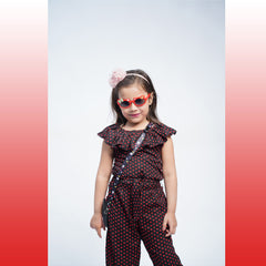 Polka Dots Printed Girls Jump Suit