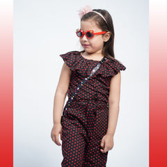 Polka Dots Printed Girls Jump Suit