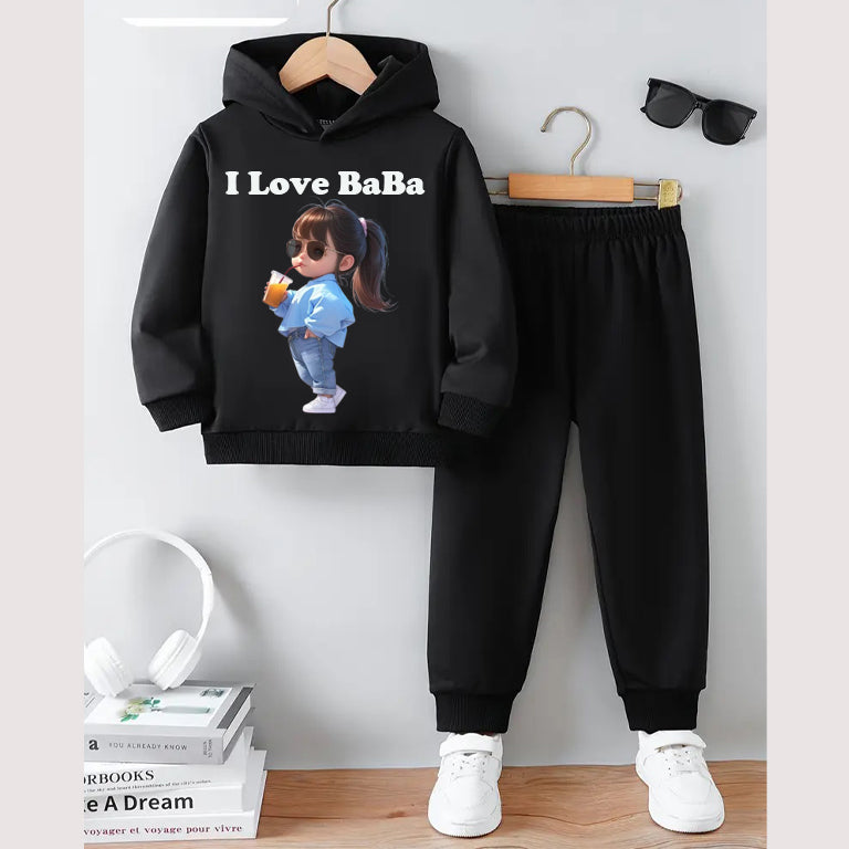 I Love BABA Hoodie and Trouser