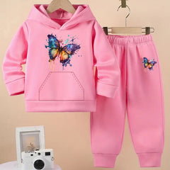 Butterfly  Pink  Hoodie  and Trouser