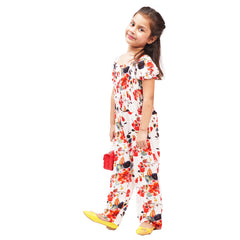 Flowers Printed Girls Jumpsuit