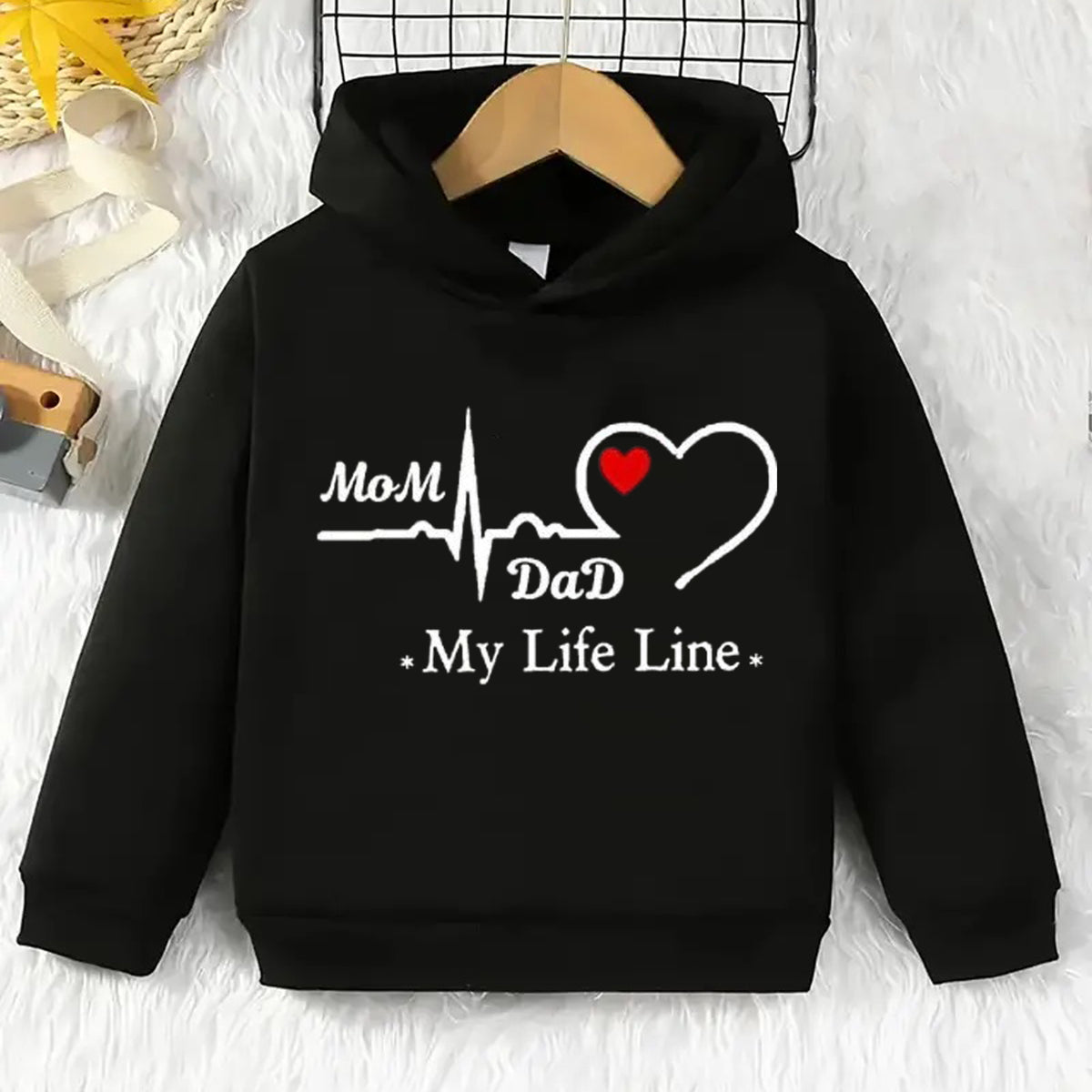 MOM & DAD Black Pullover Hoodie