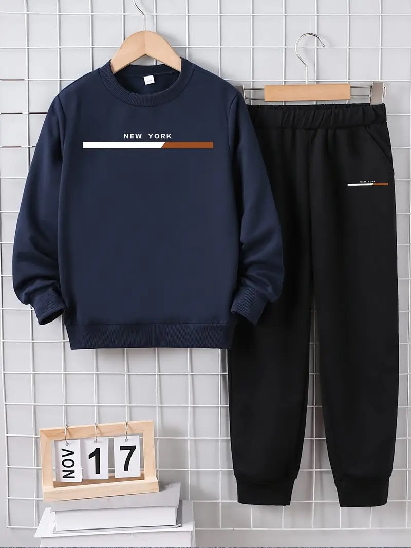 New York  Fleece  Sweatshirt with Trouser 2 Pec