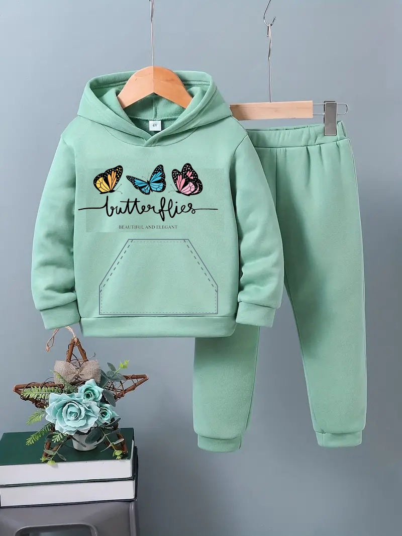 Butterfly Print  Hoodie and Trouser