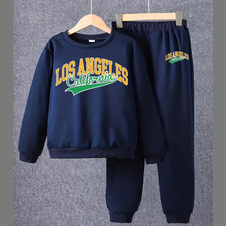 Los Angeles Fleece  Sweatshirt with Trouser 2 Pec