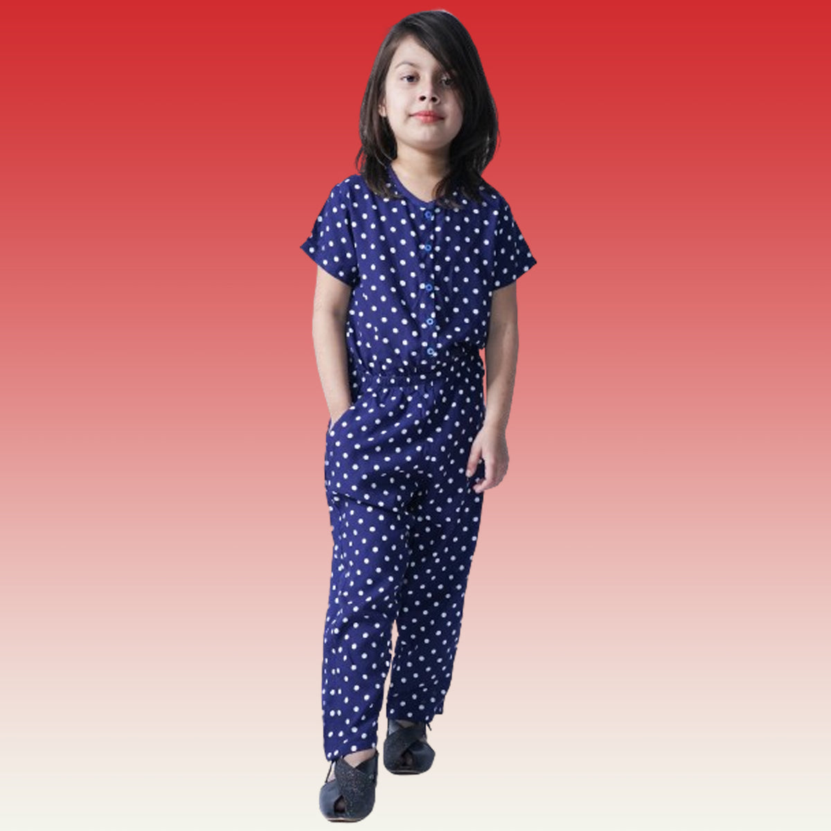 Printed Girls Jumpsuit